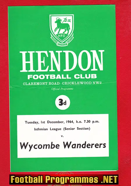 Hendon v Wycombe Wanderers 1964