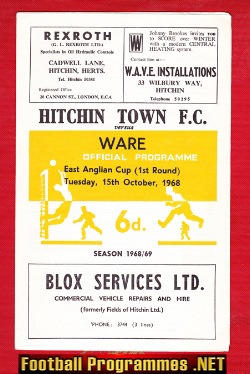 Hitchin Town v Ware 1968 – East Anglian Cup