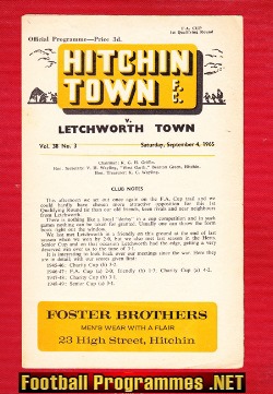 Hitchin Town v Letchworth Town 1965