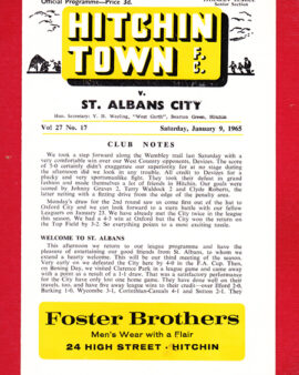 Hitchin Town v St Albans City 1965