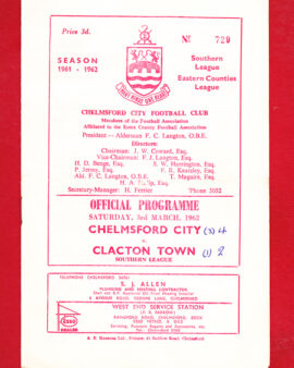 Chelmsford City v Clacton Town 1962