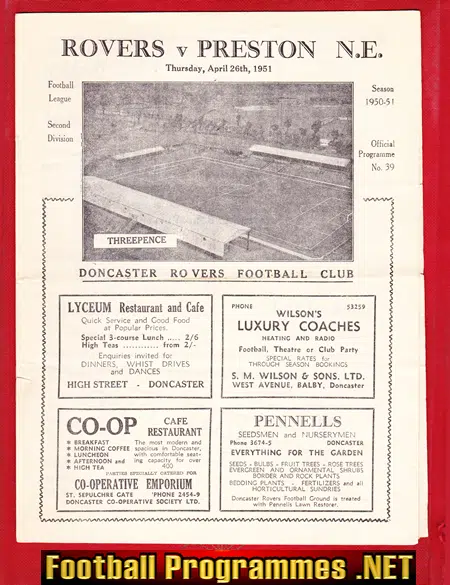 Doncaster Rovers v Preston 1951