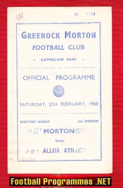 Greenock Morton v Alloa Athletic 1960