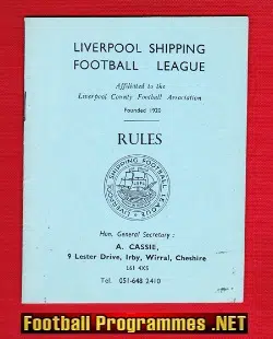 Liverpool Boys County FA Rule Book Shipping League Schools 1960s
