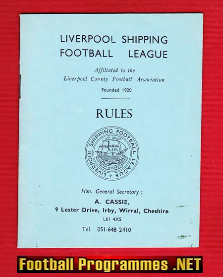 Liverpool Boys County FA Rule Book Shipping League Schools 1960s