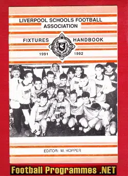 Liverpool Boys League Handbook 1991 – 1992 – Schoolboys
