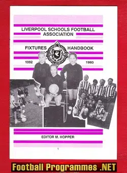 Liverpool Boys League Handbook 1992 – 1993 – Schoolboys