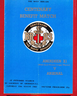 Aberdeen v Arsenal 1983 – Centenary Benefit Match – SIGNED