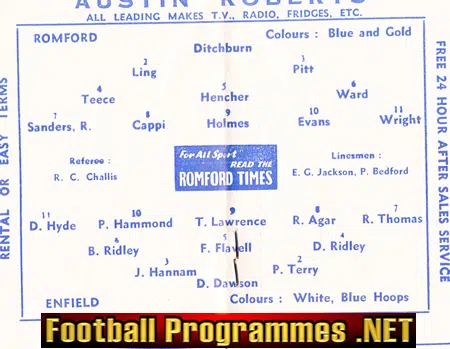 Romford v Enfield 1960 - FA Cup