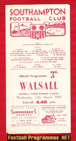 Southampton v Walsall 1954