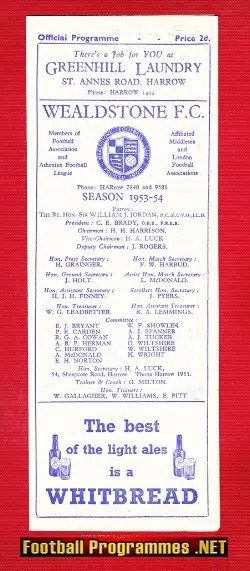 Wealdstone v Leyton 1953