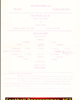 Ford United v Aveley 1961 – Youth Cup Single Sheet 1960s