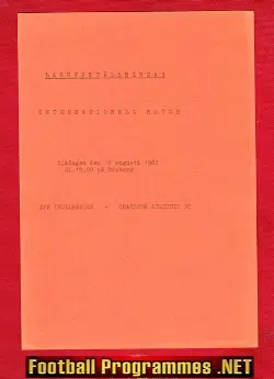 IFK Trollhattan v Charlton Athletic 1982 – Sweden