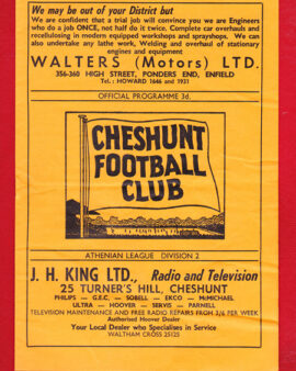 Cheshunt v Hounslow Town 1964 – Friendly Match