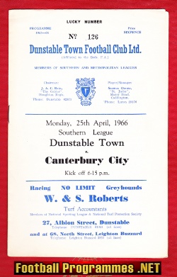 Dunstable Town v Canterbury City 1966
