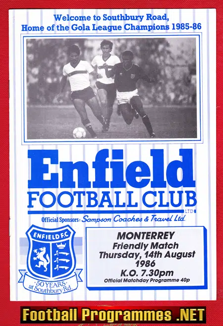 Enfield v Monterrey 1986 - Friendly Match - Mexico Team