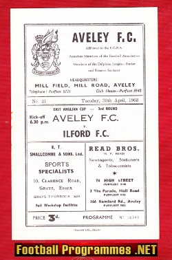 Aveley v Ilford 1963 – East Anglia Cup