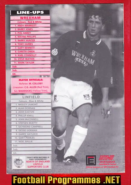 Wrexham v Linfield 1994 - Friendly Match
