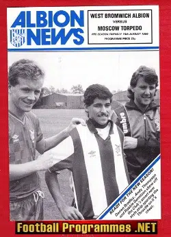 West Browmich Albion v Torpedo Moscow 1986 – Pre Season Friendly