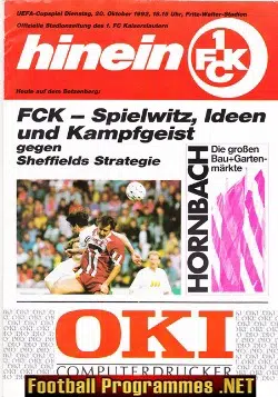 FC Kaiserslautern v Sheffield Wednesday 1992 – UEFA Cup Germany