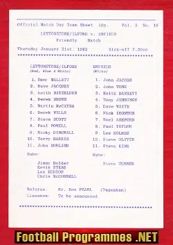 Leytonstone v Enfield 1982 - Friendly Match