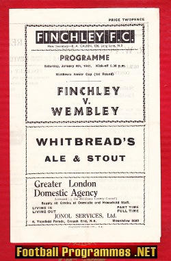 Finchley v Wembley 1947 – Middlesex Senior Cup 1940s