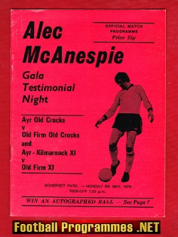Alec McAnespie Testimonial Benefit Match Ayr United 1978