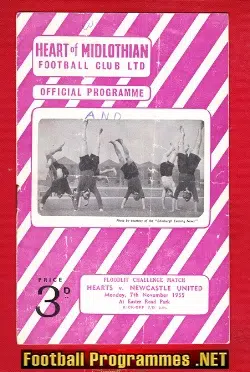 Heart Of Midlothian v Newcastle United 1955 - Hearts - Friendly
