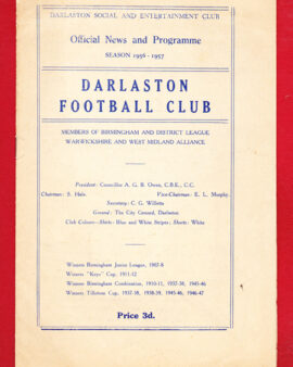 Darlaston v Redditch United 1956 – Official Football Programme