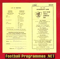 Raith Rovers Football Club Membership Card Ticket 1982 1983
