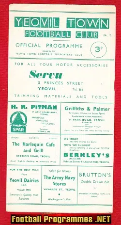 Harry Robshaw Testimonial Benefit Match Yeovil Town 1961