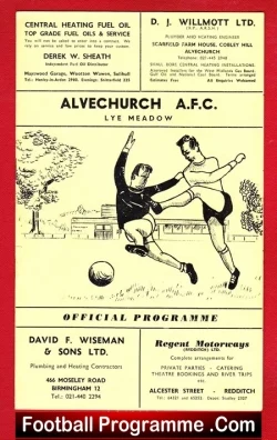 Alvechurch v Knowle 1972 - football programme