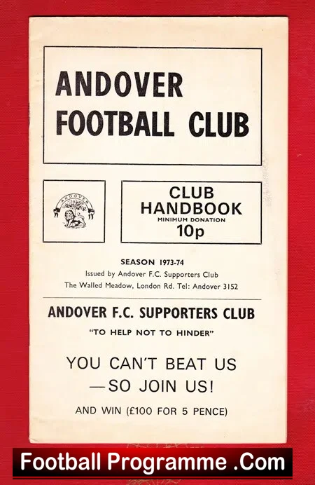 Andover Football Club Official Handbook 1973 – 1974