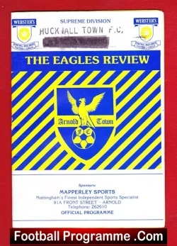 Arnold Town v Hucknall Town 1990 - football programme