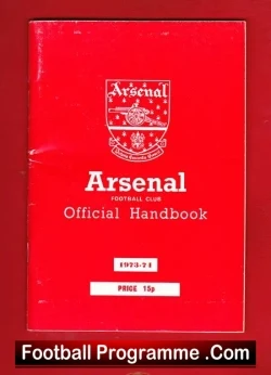 Arsenal Football Club Official Yearbook Handbook 1973 – 1974