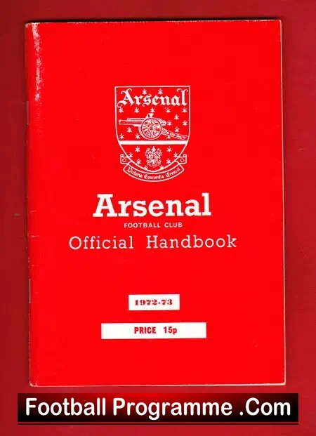 Arsenal Football Club Official Yearbook Handbook 1972 – 1973