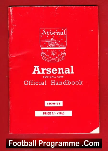 Arsenal Football Club Official Yearbook Handbook 1970 – 1971