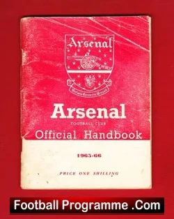 Arsenal Football Club Official Yearbook Handbook 1965 – 1966