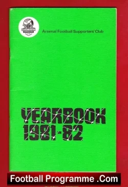 Arsenal Football Club Supporters Yearbook Handbook 1981 – 1982