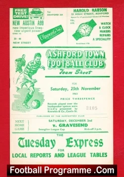 Ashford Town v Gravesend Northfleet 1961 – Seanglian League