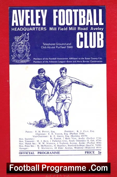 Aveley v Maidenhead United 1973