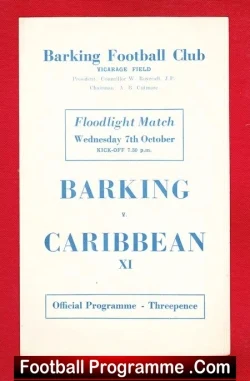 Barking v Caribbean XI 1958 – Friendly Football Game