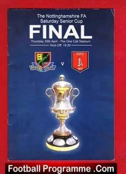Basford United v Clipstone 2015 - Notts Senior Cup Final - football programme