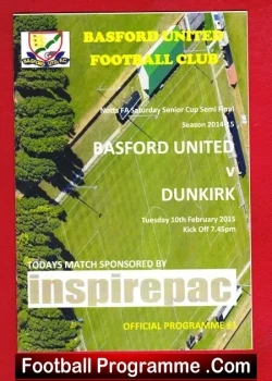 Basford United v Dunkirk 2015 - football programme