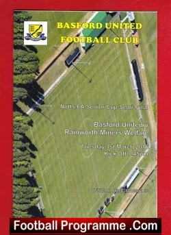 Basford United v Rainworth Miners Welfare 2016 - football programme