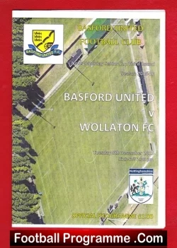 Basford United v Wollaton 2015 - football programme