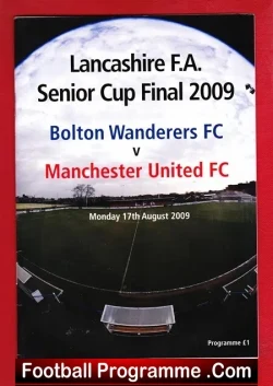 Bolton Wanderers v Manchester United 2009 - Senior Cup Final - football programme