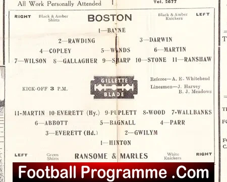 Boston United v Ransome Marles 1948 - 1940s