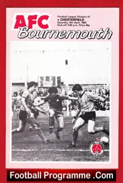 Bournemouth v Chesterfield 1983 - Plus George Best - football programme