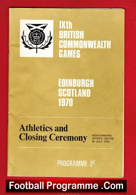 British Commonwealth Games Athletics Programme 1970 – Scotland